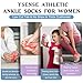 YSense Ankle Socks for Women 5 Pairs, Running Low Cut Tab No Show Athletic Stocking Womens Cushioned Thick Cotton Casual Socks for Hiking Workout