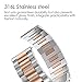 Fintie Band for Garmin Vivoactive 3 Music/Vívomove HR/Forerunner 245 / Forerunner 645 Music, 20mm Quick Release Stainless Steel Metal Replacement Strap Wrist Bands, Rose Gold & Silver