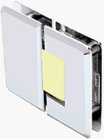 CRL Pinnacle 180 Series Chrome with Brass Accent 180186; Glass-To-Glass Standard Hinge