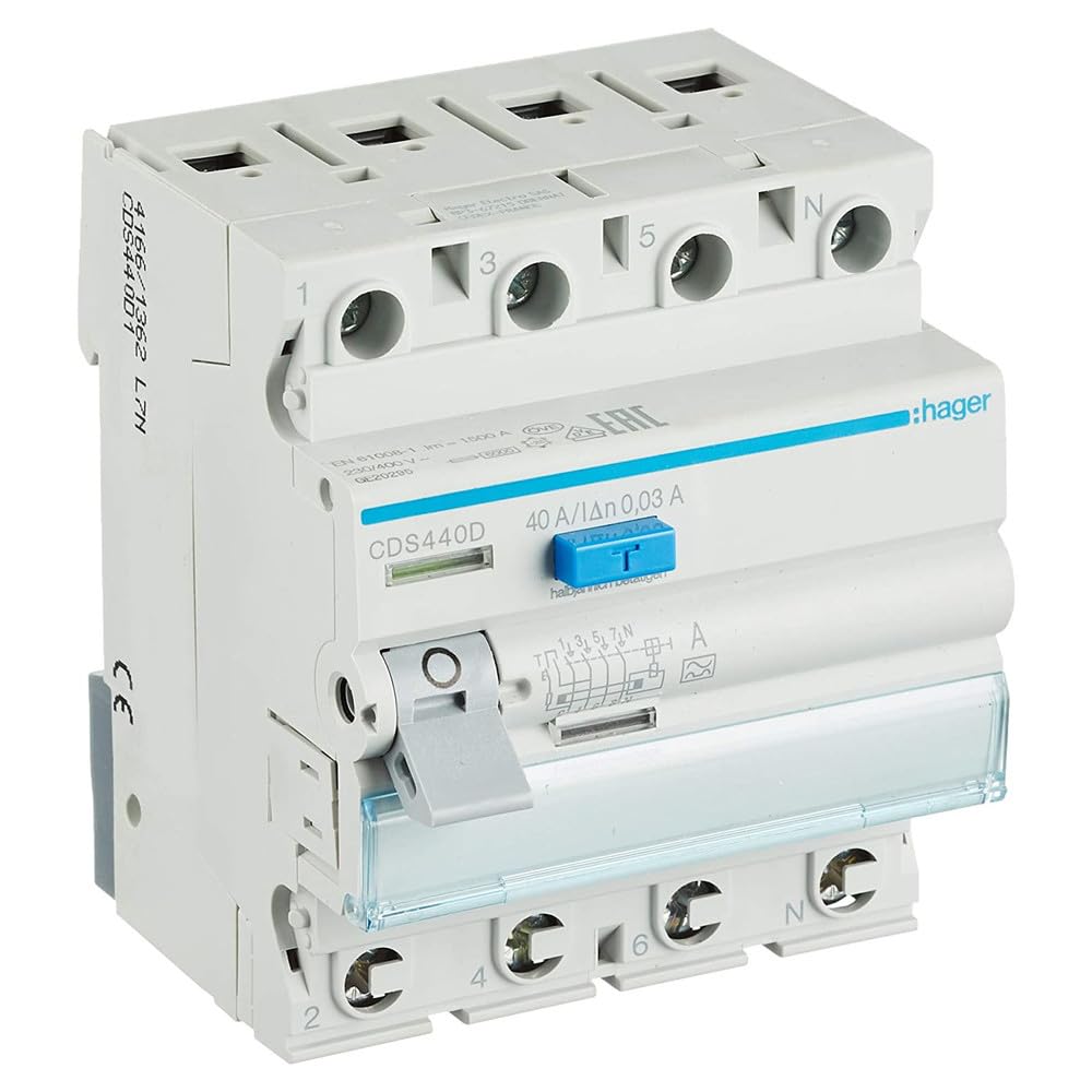 Hager FI-Schutzschalter CDS440D – 4-polig, 40 A, 30 mA