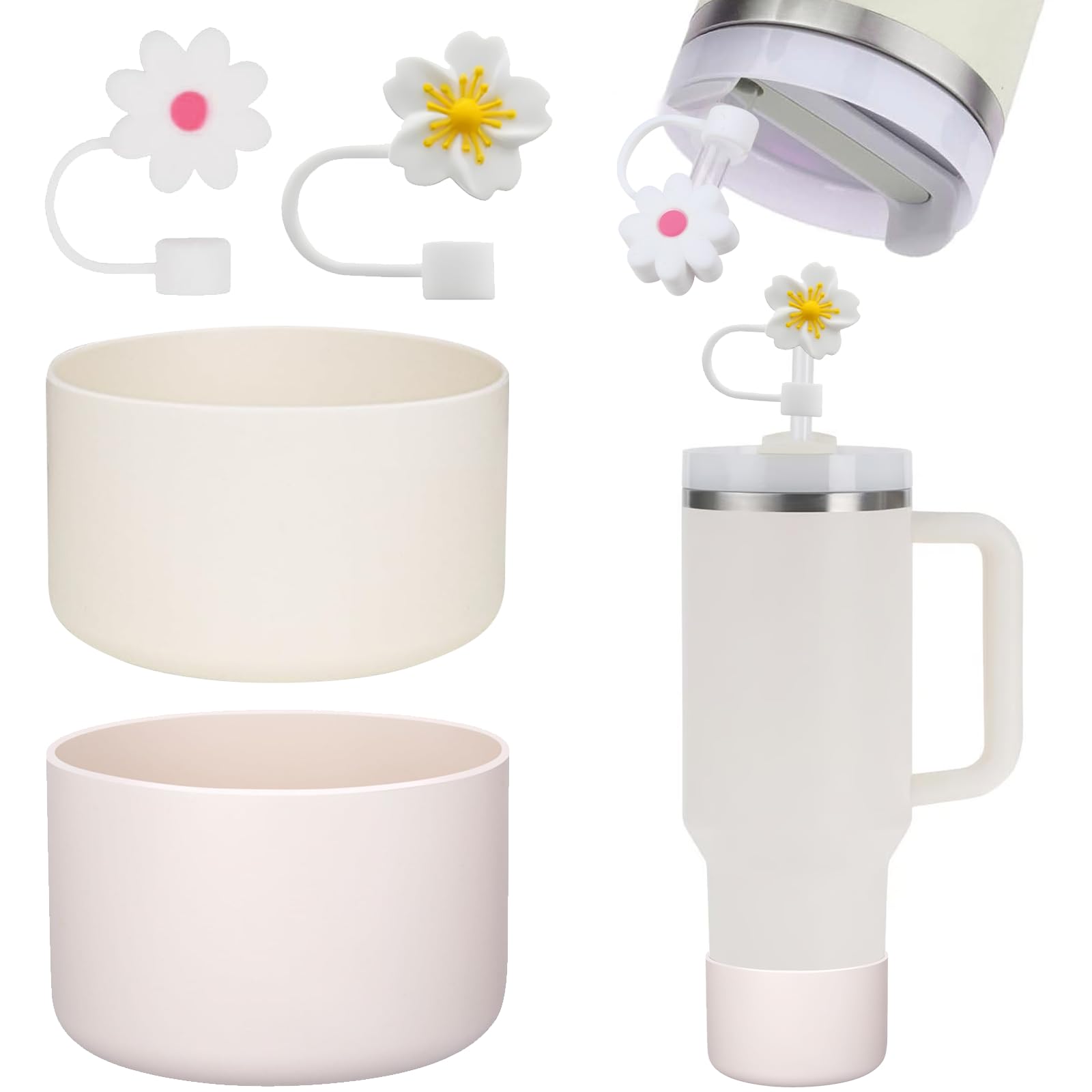 Set 2 Coperture In Silicone Per Stanley Cup - Con Fiocco E Manicotto Antiscivolo, Colori Vari
