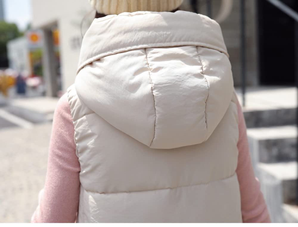 Longweste Damen,Lange Steppweste Damen Lange Weste Mit Kapuze, Rosa Steppweste Extra Lange Schlanke Elegante Weste Damen Winddichte Steppweste Wattierter Mantel Für Damen Mädchen Outdoor-Büro