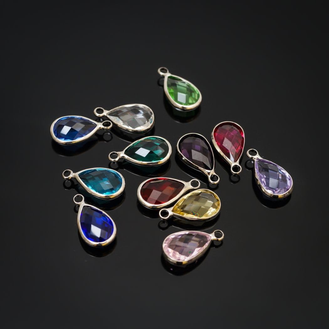 Adabele Grade A Birthstone Pendant Drop 11mm 14mm 16mm Sterling Silver Plated For Personalized Earrings Bracelet Necklace Anklet Pendant Keychain Craft Jewelry Making - Image 5