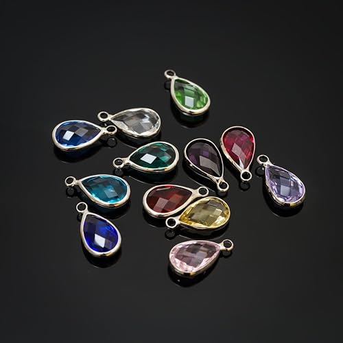 Miniatura 5 de Adabele Colgante de gota de piedra natal de plata de grado A de 0.433 in, 0.551 in y 0.630 in para aretes personalizados, pulseras, collares,