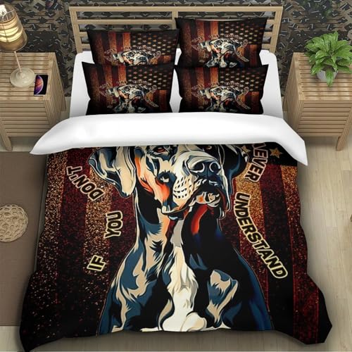 Housse de couette chien microfibre résistante impression 3D premium 135x200 - 5