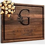 Personalized Walnut Cutting Board with Coasters, Mineral Oil and Gift Wrap Available - Customize...