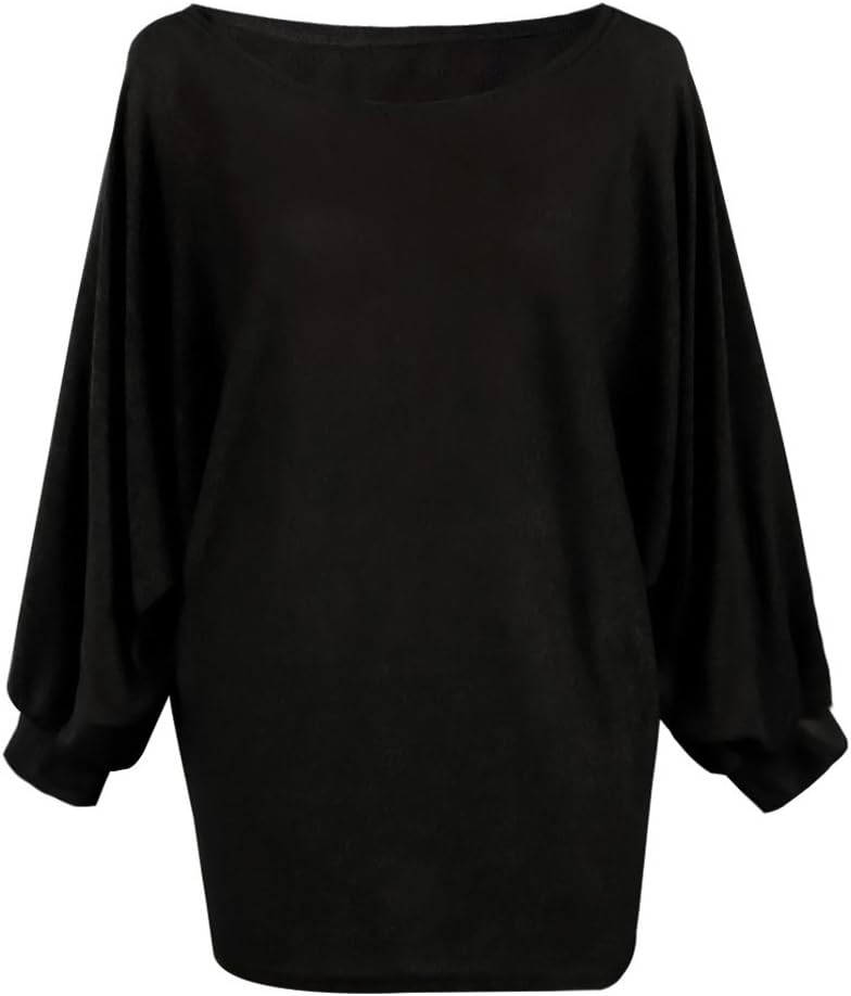 HowFitU Womens Fashion Long Bat Sleeve Loose Pullover Casual Top Blouse T-Shirt