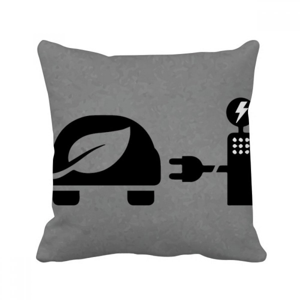 Coussin de canapé décoratif 40x40cm motif station de charge pour salon éco-responsable