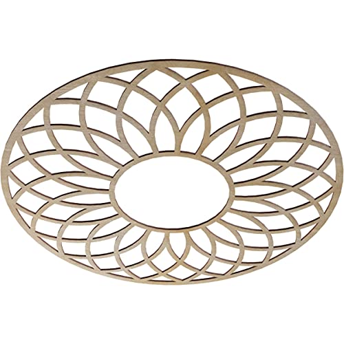 Image of Ekena Millwork 36 inchOD x 12 1 /4 inchID x 3 /8 inchT Cannes Wood Fretwork Pierced Ceiling Medallion, Birch