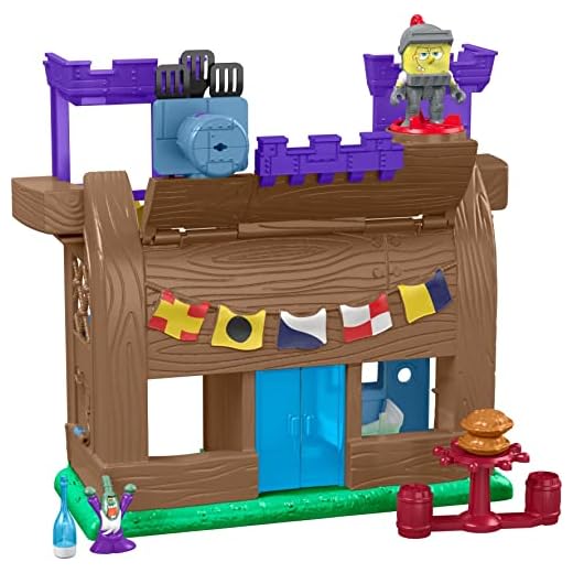 Imaginext Spongebob Transforming Playset, Krusty Krab Kastle, Medieval Knight Spongebob and Plankton Figures with Accessories [Amazon Exclusive]