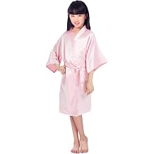 Kids Girls Silky Satin Kimono Robe for Spa Wedding Birthday Party Child Childrens Gifts