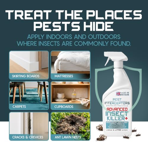 ADVANCED KILLER INSECT + | 3 active ingredients including an IGR! kills Bedbugs, Ants, Beetles, Mites, Cockroaches, Fleas, Flies, Mosquitos, Wasps, Moths and Spiders! - Image 5