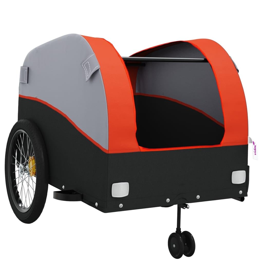 Genérico Remolque para Bicicleta Hierro Negro y Naranja 45 kg,Deportes,Actividades al Aire Libre,Ciclismo,Accesorios para Bicicletas,Remolques para Bicicletas,94152