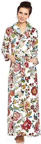 Long Women's Long Terry Robe- Floral - Extra Large