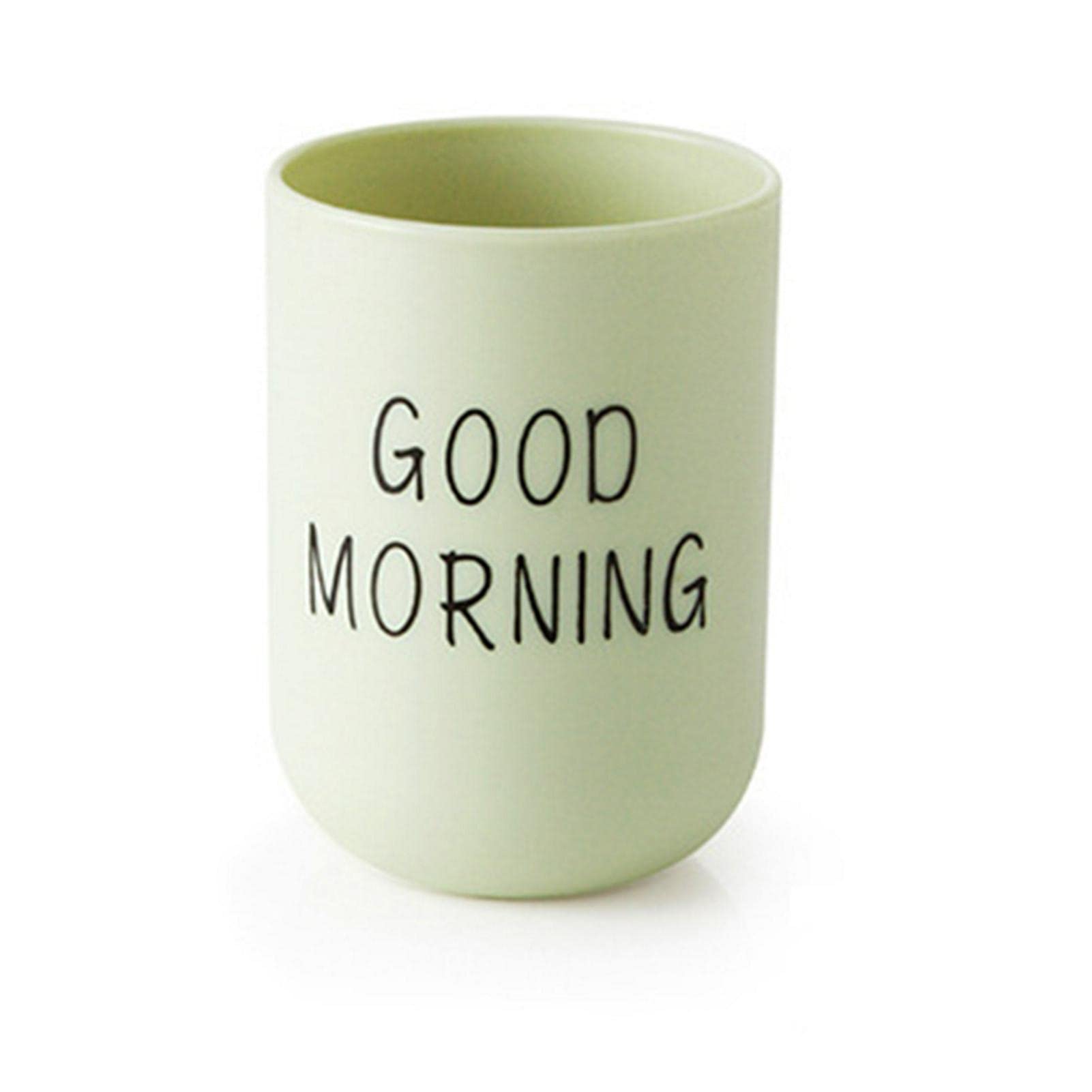 Toothbrush Holder, Good Morning Cup Toothbrush Cup, Home Travel Bathroom Washing Toothpaste Holder Plastic Tumbler Cups(COLOR:Green)