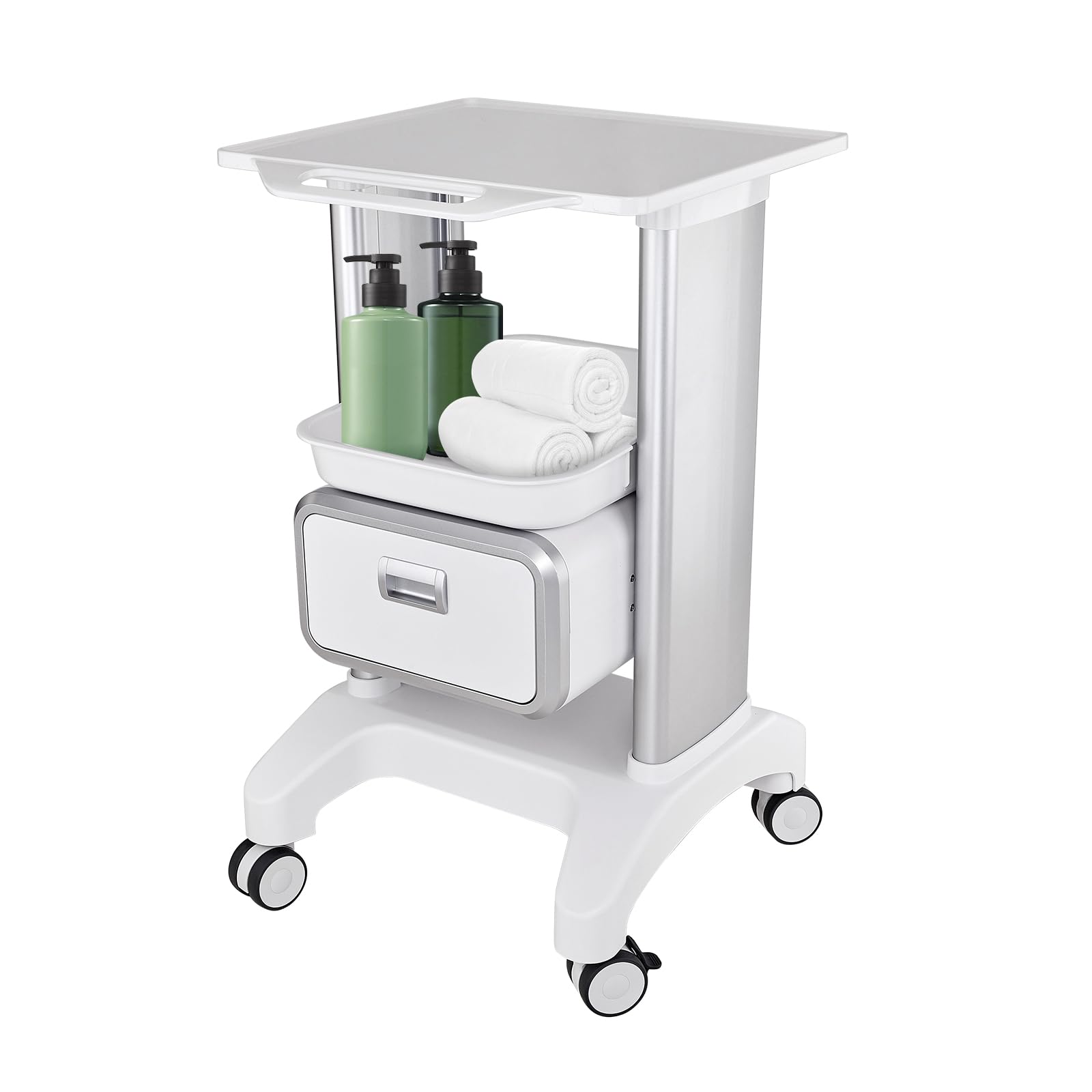 Portable Professional Medical Trolley Cart Load 130 Lbs with Drawers and Silent Wheels for Beauty SPA Home Hospital Office Medical Clinic