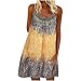 wuayi Esprit Vestido para Mujer, Ropa Eleganteses Moda Verano Chaleco Gradiente Impresión Camisola Suelta Casual Sin Mangas Color Bloque Dress