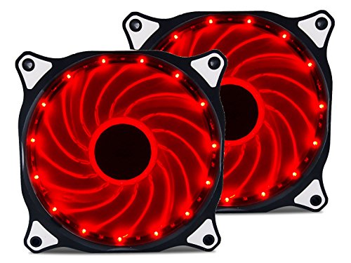 Vetroo 120mm Red 15-LEDs Cooling Fan for Computer PC Cases, CPU Coolers