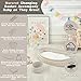 Baby Changing Basket, Foldable Portable Changing Pad, Moses Basket for Newborn, Changing Table Topper for Dresser, Cotton Rope Diaper Caddy for Travel&Nursery, Waterproof Foam Pad Cover, Off-White