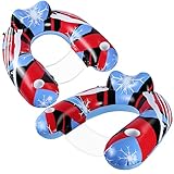 Eooqi Inflatable Pool Floats 2 Pack Pool Chairs Water Floaties Adult Size Floats Floating Lounge wit
