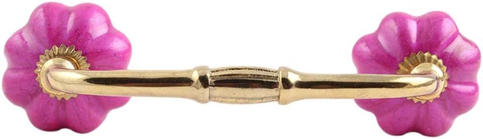 Indian Shelf 2 Pack Ceramic Multicolor Door Handles Interior T Bar Handles for Cabinets and Drawers Dresser Gold Hardware 4" Hole to Hole -BH-46 (SCMK-165)