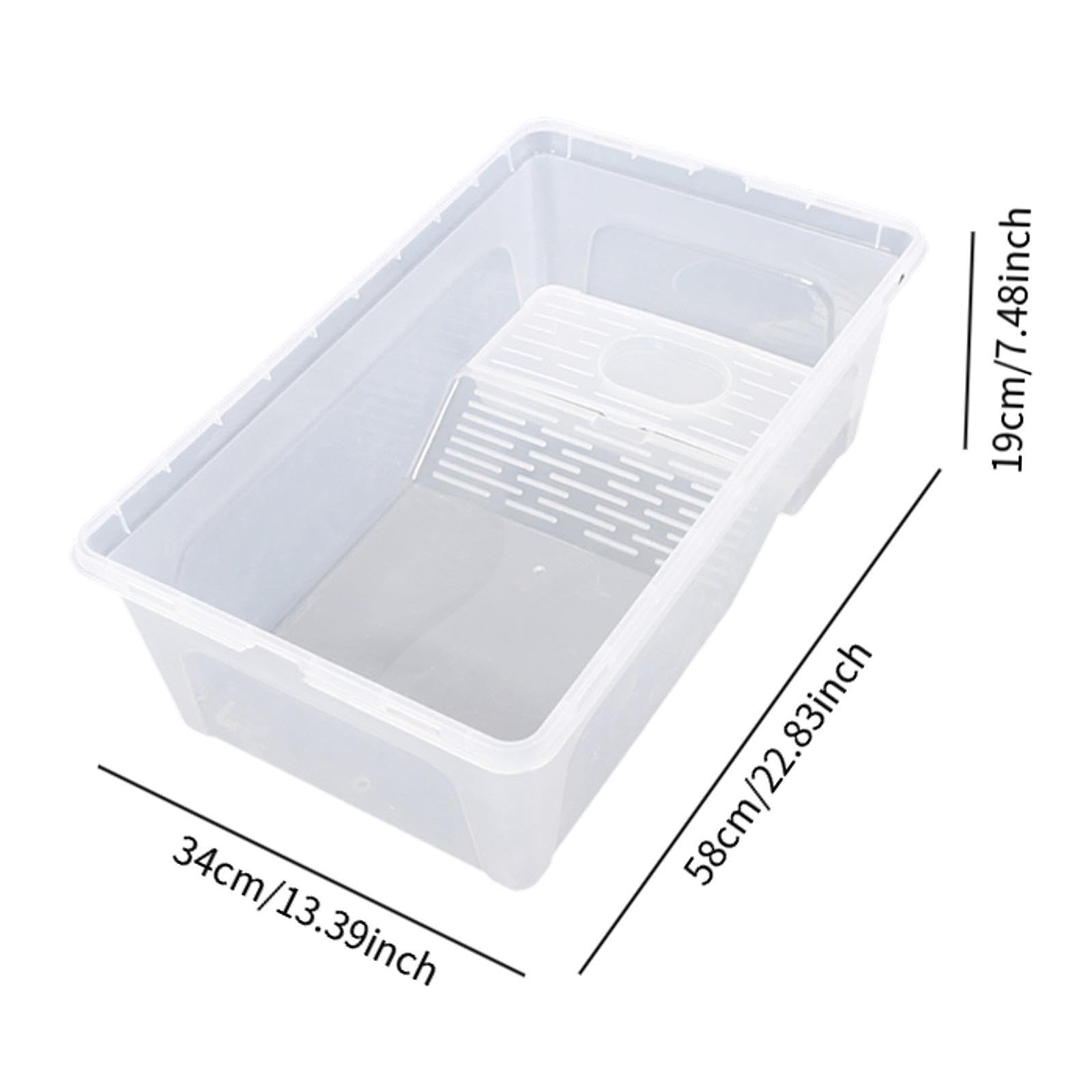 Generic Terrario per Tartarughe, Habitat per Rettili, Facile Da Pulire, Area di Incubazione, Scatola per Rettili, Contenitore Espositivo per Rane, XL