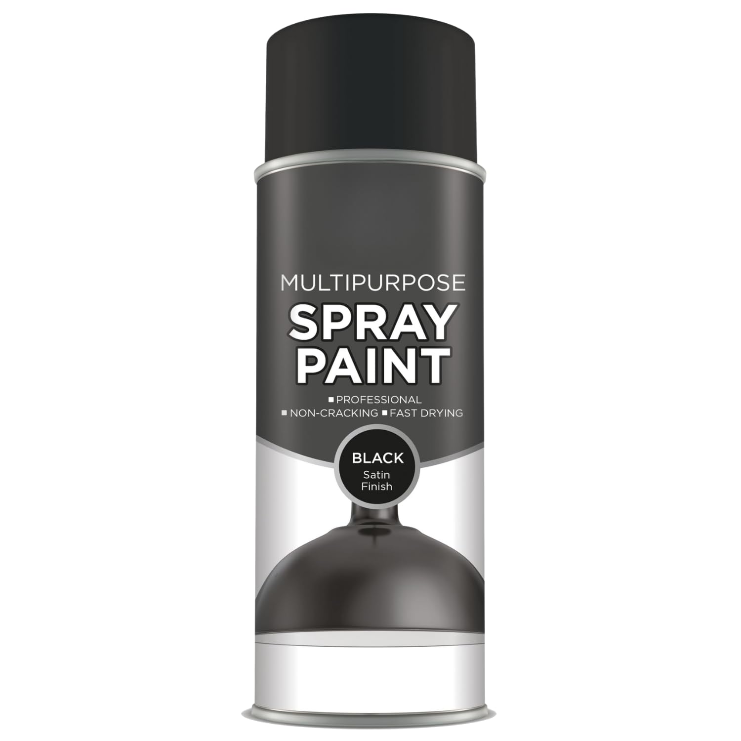 Inspired Essentials Black Satin - 151 All Purpose Aerosol Spray Paint 400Ml Quick Drying Spray, Fast Dry And Excellent Coverage For Metal, Wood, Plastic And More (1, )