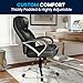Flash Furniture HERCULES Series Big & Tall 500 lb. Rated Black LeatherSoft Executive Swivel Ergonomic Office Chair with Extra Wide Seat