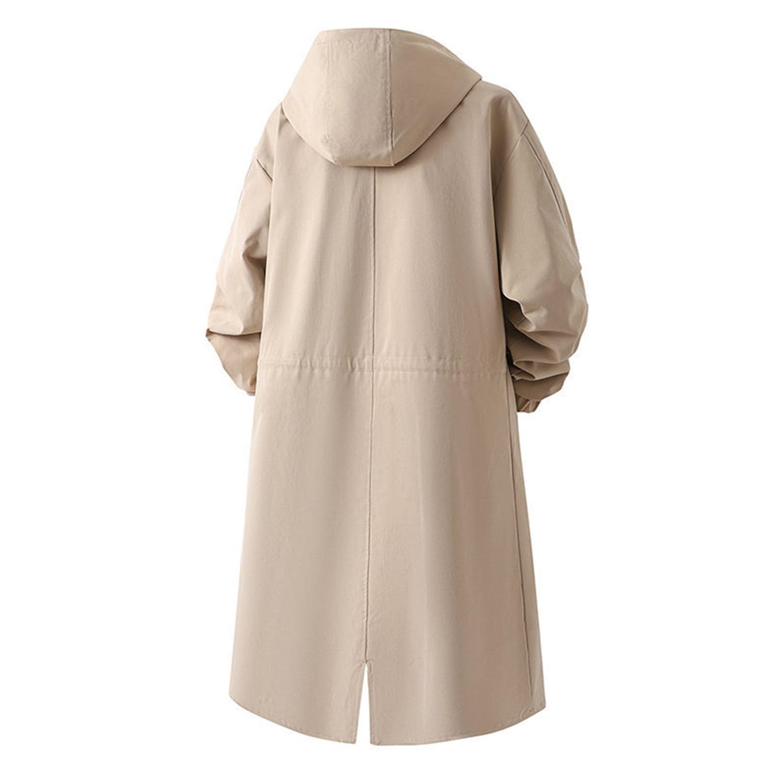 Chaqueta cortavientos genérica con capucha, impermeable ligera y larga, abrigo de senderismo al aire libre, anorak de invierno cálido, ropa de lluvia a prueba de viento