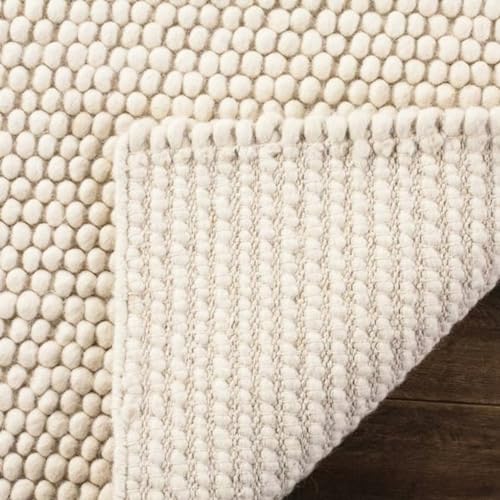 Image of 100% Wool Hand Woven Knit Popcorn Rug (6'x9' - Ivory)