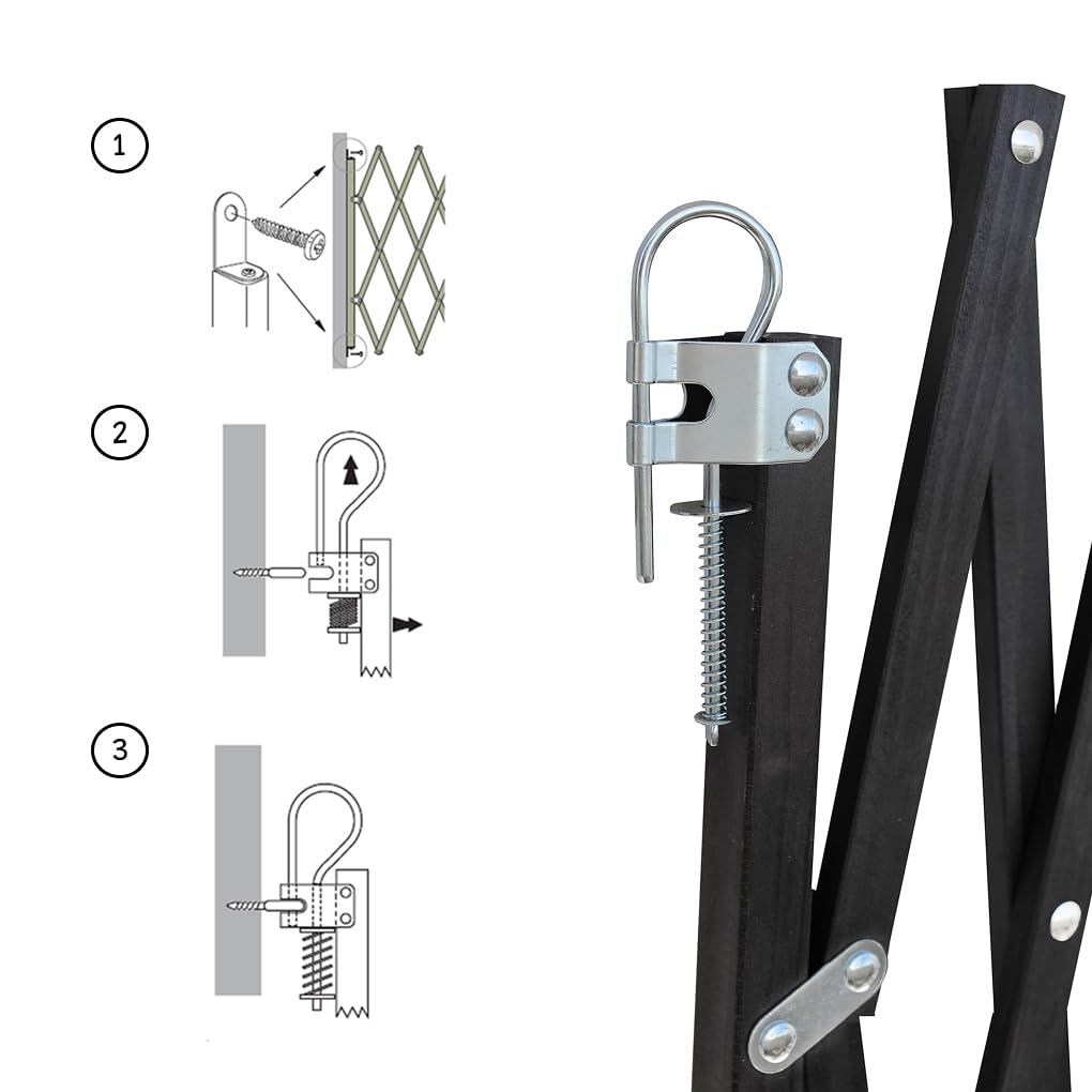 NORDLINGER Pro - Barrière Animaux Extensible 60 à 230 cm - Noir - Bois 100% FSC