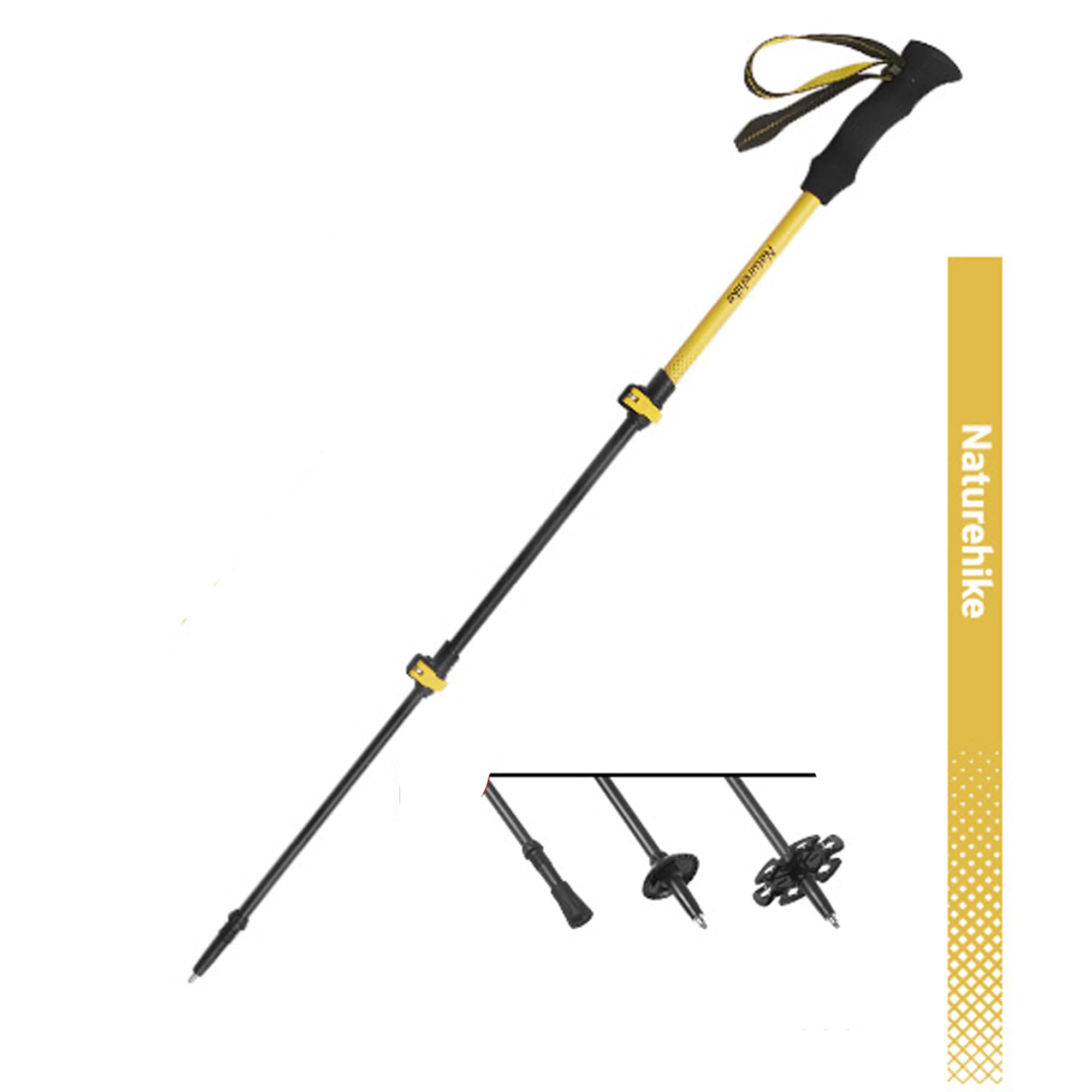 Naturehike 1 pezzo 3K Fibra di Carbonio Trekking Pole Pieghevole e Telescopico 3 Sezioni Ultraleggero Bastone da Trekking per Donne Uomini Walking Pole Viaggio Backpacking Camping