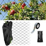 Hojalis Filet de protection contre les oiseaux, 7,5 x 15 m, indéchirable, pour enclos de poules, oiseaux, noir, avec mailles de 5 x 5 cm, filet de jardin, protège les arbres fruitiers et les légumes