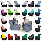  HomeIdeal - 2Farbiger Gamer Sitzsack Lounge für Erwachsene & Kinder - Gaming oder Entspannen - Indoor & Outdoor da er Wasserfest ist - mit EPS Perlen, Farbe:Schwarz- Anthrazit, Größe:Erwachsene