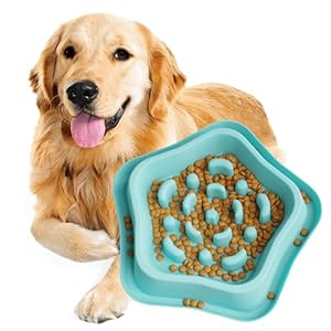 Slow Feeder Dog Bowls, No Slip/Spill Dog/Cat Slow Feeder Bowl,Puzzle Interactive Slow Feeder-Prevents Overeating、Bloat Stop、Diet Training, Small/Medium Dog,Cat,Pet Dish for Dry/Wet Food Blue LPFLASAT