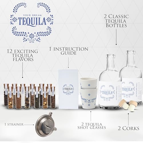 Tequila Gifts for Men - Tequila Making Kit - Tequila Infusion Kit Gift Set Men with Bottles, Wood Chips, Botanicals, Tequila Set, Husband Birthday Gift, Bourbon Kit Mens Gift Set (No Alcohol Included) - Thumbnail 2