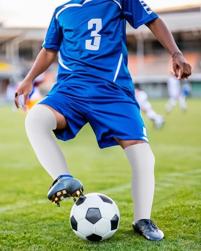 Panitay 2 Pairs High Football Socks Sport Multiple Sizes over the Knee Baseball Socks Extra Long for Boys Girls Women Men4