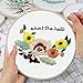 Louise Maelys Flower Embroidery Kits for Beginner Hand Starter Kit with Sayings Stamped Cross Stitch Needlepoint for Adults