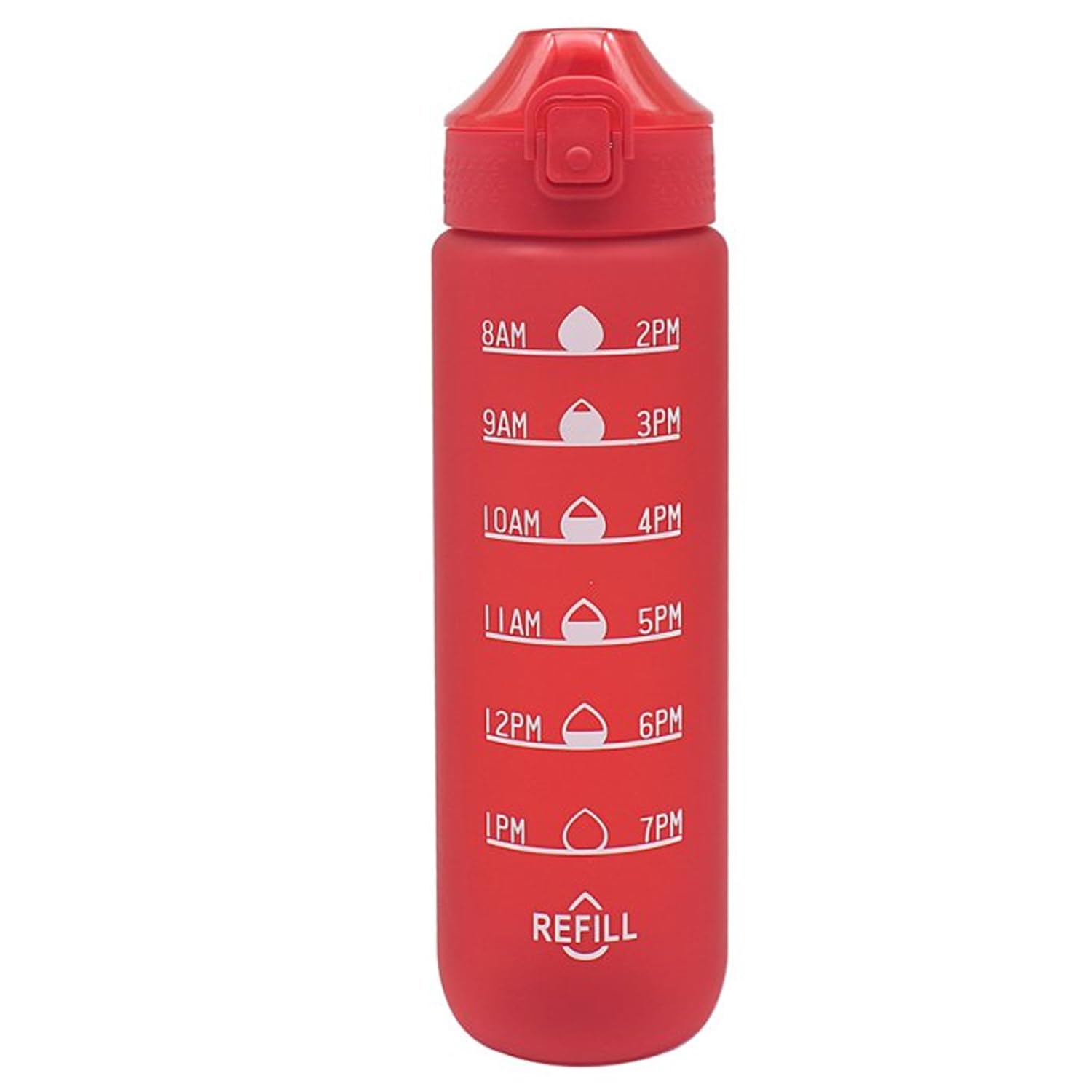 Lesser & Pavey Water Bottle Red 1L Hydration Slide Lock Leak Proof Reminder Drinking Sports Jug
