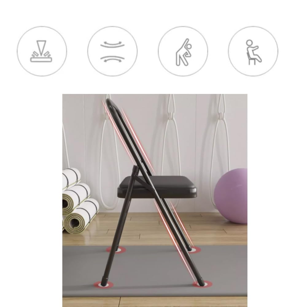 Chaise De Yoga Pliante, Chaise Auxiliaire Iyengar De Surface PU, Chaise Auxiliaire pour Étirement Et Rotation, Chaise De Yoga Pilates, Robuste Et Antidérapant(Blue)