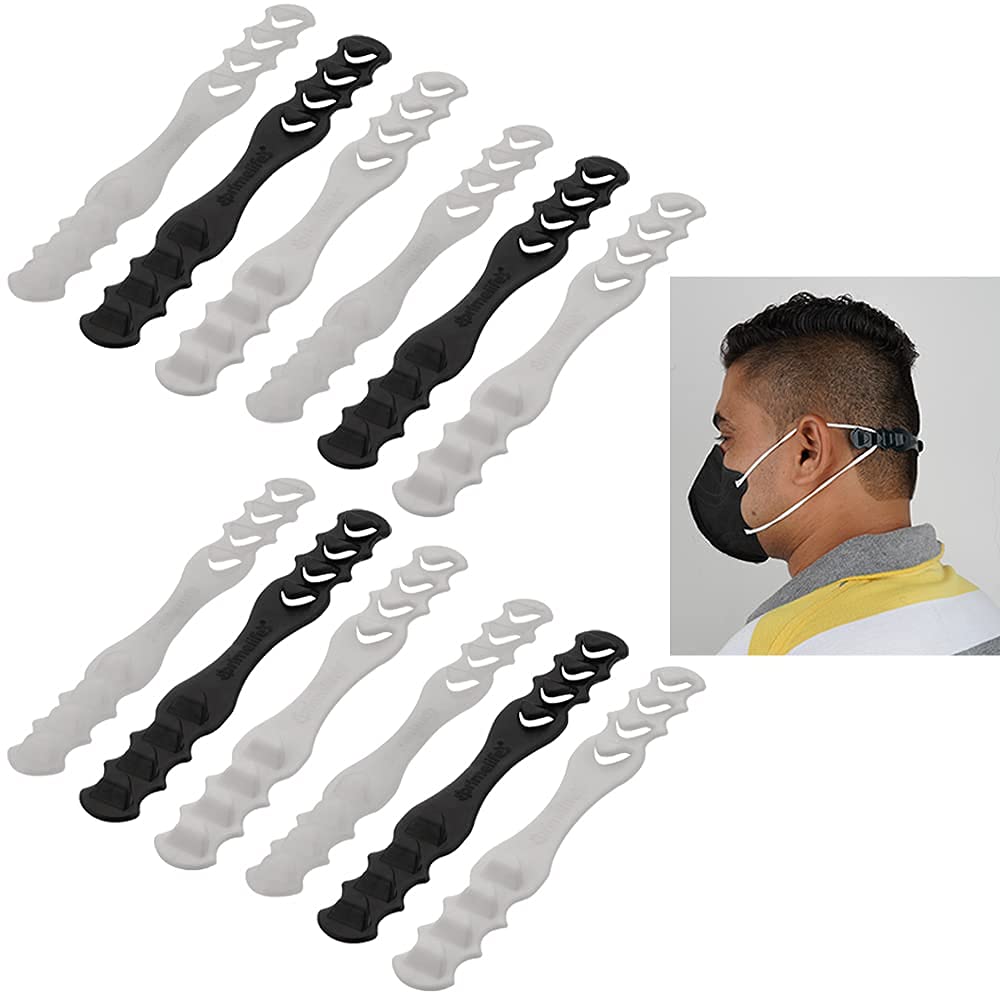 FLYFAR Mask Exteder, N95 Face Mask Extender, Mask Holder, Mask Extender Strap for Hijab (Multi, Pack of 12)