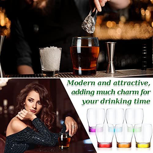 Set Of 12 Colorful Drinking Glasses 11 Oz Colored Glass Cups With Heavy Weighted Base Multi Colored Cocktail Glasses Stemless Wine Glass Tumbler For Beer Water Whiskey Iced Coffee Juice Smoothie #TOP6