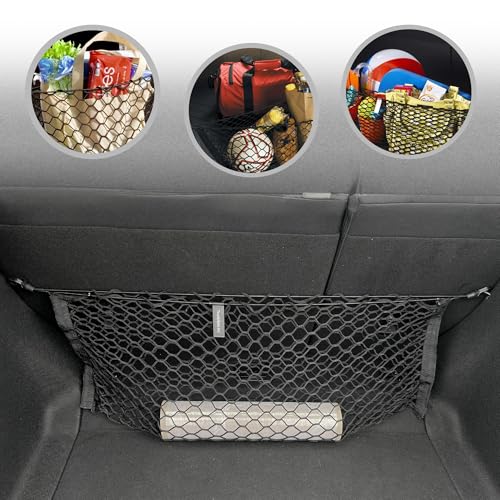 Rear Seat Envelope Style Automotive Elastic Trunk Mesh Cargo Net for Honda Civic 2022-2025 - Premium Trunk Organizer and Storage - Luggage Net for Hatchback - Car Organizer for Honda Civic