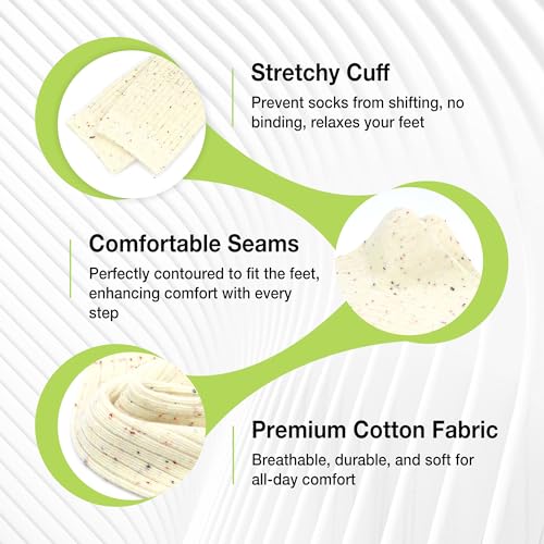 SERISIMPLE Women Cotton Crew Socks Rib Retro Casual Thin Cute Knit Comfy Breathable Dress Socks for Ladies 5 Pairs2