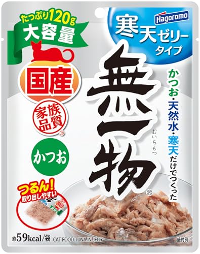はごろも (国産) 無一物 パウチ 寒天ゼリータイプ キャットフード かつお 大容量サイズ 120g×12個 - まとめ買いのサムネイル