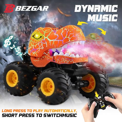 Image of BEZGAR Monster Truck Toys, 1:20 Remote Control Car with Spray, Light, Music