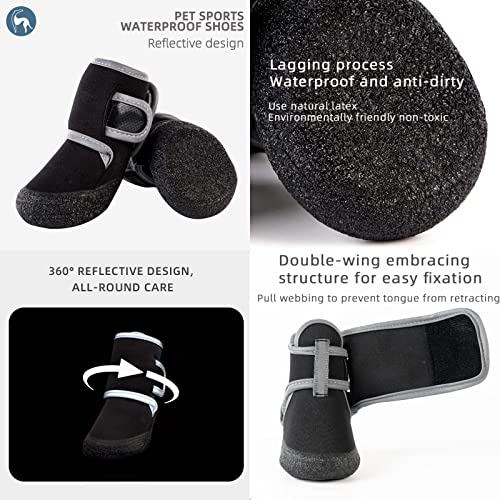 4Pcs Dog Boots Paw Protector,Sports Non-Slip Pet Dog Anti-Slip Sole, Breathable Dog Booties Paw Protector For Hot Pavement Winter Snow Hiking Booties #TOP5