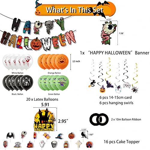 AJEYPMZ ハッピーハロウィンプルフラッグバルーンデコレーシ