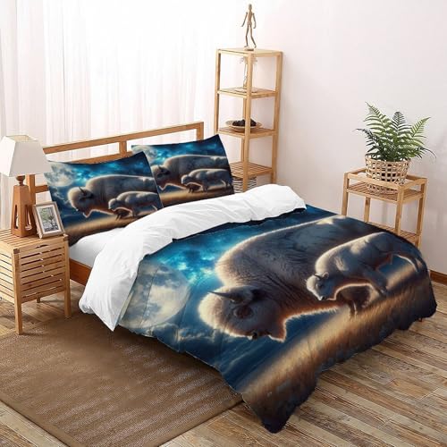 Housse de couette bison parure lit microfibre de qualité premium