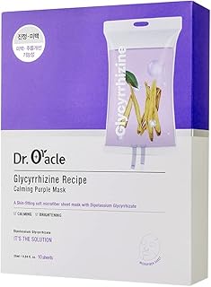 DR.ORACLE Glycyrrhizine Recipe Calming Purple Mask, Calming, Special K-Beauty Face Care, 250ml (8.4 fl. oz), 1 box -10 sheets